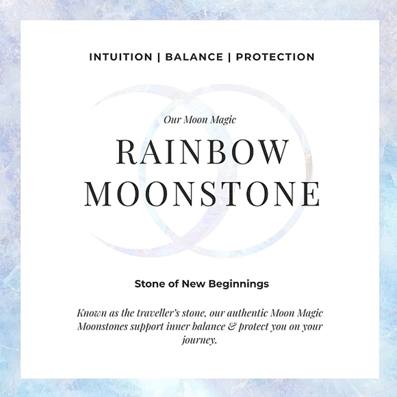 Moon Magic Genuine Rainbow Moonstone Ring - Size 7 - Picture 6 of 6